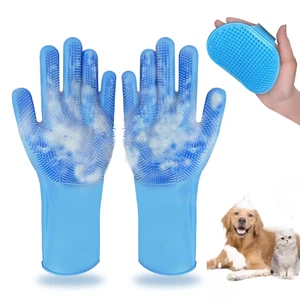 2Pcs Dog Washing Gloves and Dog Bath Brush, 2-In-1 Pet Shower Set | Suitable for - Picture 1 of 12