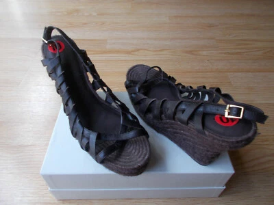 Семь для всего человечества на танкетке сандалии Espadrille платформе шоколад sz 10 новый - Изображение 1 из 4