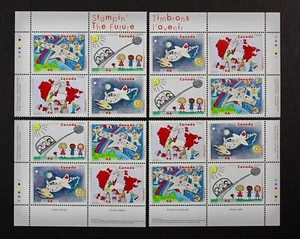 CANADA 2000 #1862a, 46c Stampin The Future, Matched Inscription Plate Blocks MNH - Picture 1 of 1