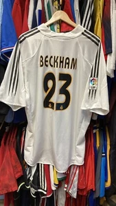 2004-05 Real Madrid Beckham 23 Home Vintage Adidas Football Soccer Jersey XXL - Picture 1 of 10