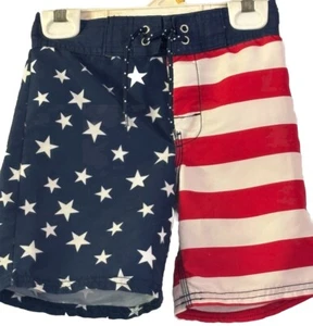 Oshkosh Boy’s Swim Trunks Shorts Size 14 American Flag Mesh Lining UNWORN - Picture 1 of 18