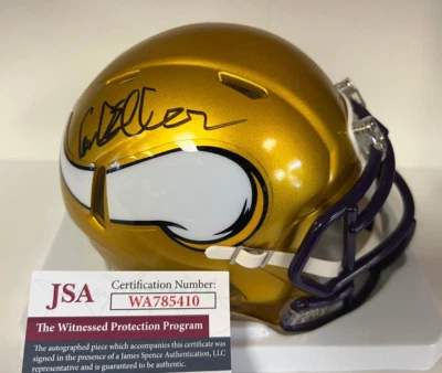 CARL ELLER MINNESOTA VIKINGS SIGNED AUTOGRAPHED FLASH MINI HELMET JSA - Image 1 of 3
