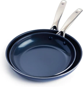 Blue Diamond Non-Stick Fry Pan Toxin Free Enhanced Ceramic 2 Pack 9.5 in 11 inch - Picture 1 of 12