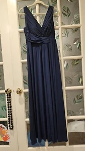 Navy Blue Grecian Dress By Sangria Size 12 - Picture 1 of 5