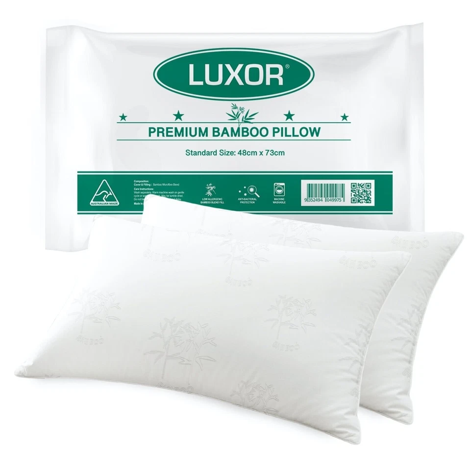 Australian Made Luxor Twin Pack Bamboo Cooling Pillow Standard Size - image 1 of 1