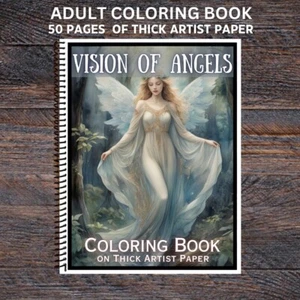 Angels - Spiral Bound Adult Coloring Book - Thick Artist Paper - 50 pages - Picture 1 of 3