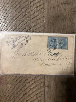 Par de estampillas de 5 centavos de letras estampadas CSA de 7 Foto 1 de 4