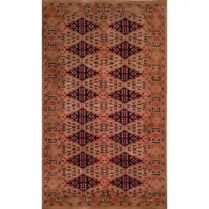 Amma Carpets Handmade Hand Knotted Woolen Rug Camel Tribal 3x5 Feet Antique - Picture 1 of 5