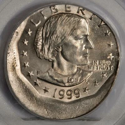 1999 PCGS MS65 Struck 15% Off Center Susan B Anthony Dollar Mint Error Very Rare - Image 1 of 4
