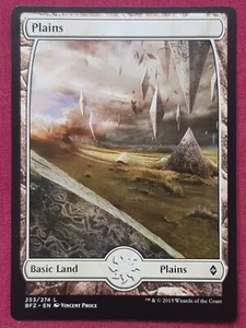 Magic The Gathering BATTLE FOR ZENDIKAR FULL ART PLAINS 253 land card MTG - Picture 1 of 2