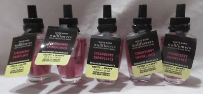 White Barn Bath & Body Works Wallflower Bulb Lot Set of 5 STRAWBERRY SNOWFLAKES - Image 1 of 3