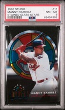 MANNY RAMIREZ 1996 STUDIO STAINED GLASS STARS #6 PSA 8 NM-MT