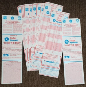 LOT 15 1988 NHL ALL-STAR BALLOTS UNPUNCHED HOCKEY Gretzky Lemieux - Picture 1 of 3