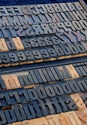 letterpress wood printing blocks 195pcs 3.54" tall wooden type woodtype alphabet - Image 1 of 4