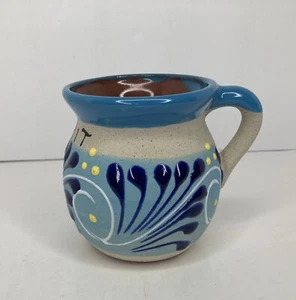 4” Clay Pottery Mug Cup Cobalt Blue Nayarit, Mexico Hand Painted Tonala? READ - Picture 1 of 10
