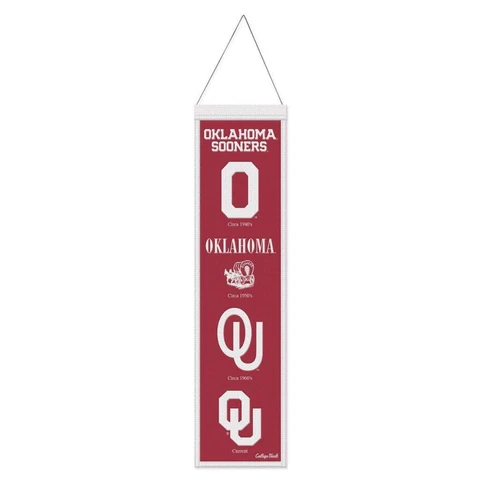 Oklahoma Sooners 8x32 Heritage Evolution Design Wool Banner [NEW] Flag Sign Cover