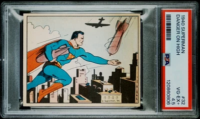 1940 SUPERMAN CARD #32 DANGER ON HIGH PSA 4.5 VG-EX+ PHILADELPHIA GUM INC. RARE! - Image 1 of 2