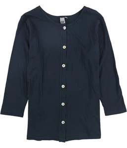 HC LA Womens Solid Cardigan Blouse, navy, Petite, PL - Picture 1 of 1