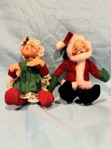 Bambole vintage Annalee Mobilitee posabili Natale Babbo Natale e Signora Claus - Foto 1 di 11