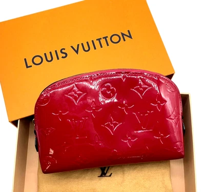 Auténtica bolsa de cosméticos Louis Vuitton Vernis Rose India M90009 con caja/D i110156 - Imagen 1 de 4