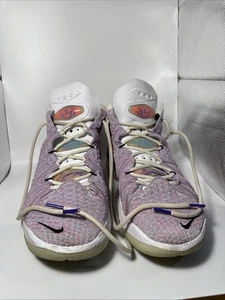 Nike Lebron 18 Size 10 Mens Graffiti Purple White Basketball CQ9283-900 Used - Picture 1 of 14
