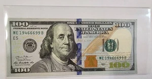 One Hundred Series 2013 E5 $100 Dollar Bill S # ME 19466699 B, AU. Nice Find! - Picture 1 of 2
