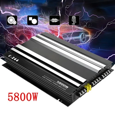 LGJ.2023 C-266 5800W 4 Channel Power Amplifier for Car Audio Speaker Amp Systems