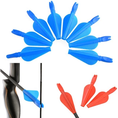 Archery Arrow Nocks 8mm Arrow Shaft Conjoined Plastic Vane Glue-on Nock Hunt DIY - Image 1 of 4