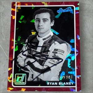Ryan Blaney 2018 DONRUSS STUDIO CRACKED ICE #915/999 NASCAR signed card - Picture 1 of 1