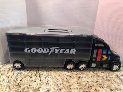HOT WHEELS Goodyear Semi-Truck "Redbox" - Holds 40+ Cars - Image 1 of 4