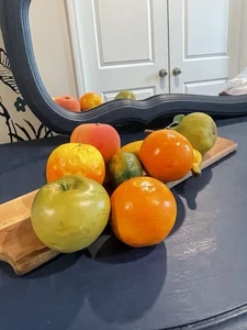 Vintage Artificial Faux Assorted Fruit Faux Oranges Faux Lime Faux Apple - Picture 1 of 7