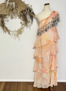 CAMILLA The Vow One Shoulder Frill Maxi Dress Unicorn Vintage Rare Layered Silk - Picture 1 of 17