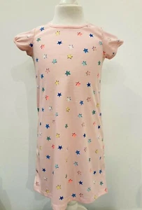 New Girls Pink Star Print Nightie Nightdress Ex M&S rrp £11 to £13 Age 2 3 4 5 6 - Picture 1 of 6