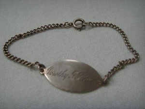 WAFC WOMENS AIR FORCE CORPS WWII SOLID SILVER IDENTITY TAG - Picture 1 of 1