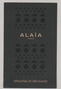 Carte publicitaire + patch - advertising card - Azzedine Alaïa recto verso - Foto 1 di 2