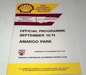 Sept 1986 SHELL MILEAGE MARATHON - AMAROO PARK Programme - Imagen 1 de 3