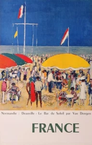 VAN DONGEN KEES NORMANDIE DEAUVILLE LE BAR DU SOLEIL FRANCE 1960 VINTAGE POSTER - Picture 1 of 1