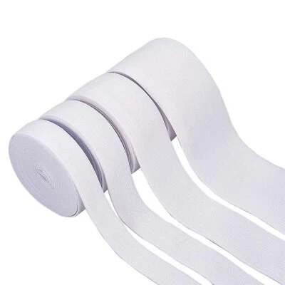Flat Elastic Cord White Elastic Cord Stretch Band for Sewing Crafts Mask Clothes - Image 1 of 4
