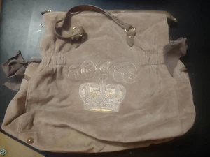 VINTAGE JUICY COUTURE Y2K GOLD VELOUR BAG/PURSE - Picture 1 of 14