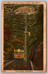 Postcard Looking Down Incline Car Trolley Lookout Mountain Chattanooga Tennessee - Picture 1 of 2