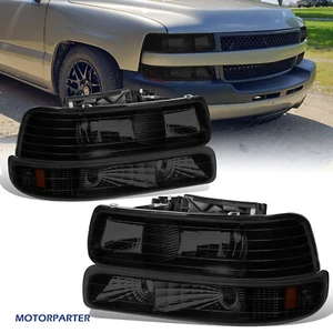 Black Headlight Bumper Light For 99-02 Chevy Silverado 1500 00-06 Suburban Tahoe - Bild 1 von 12