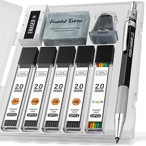 Four Candies 2MM Druckbleistift Set mit Etui, Künstler LED Bleistift Metallmine H - Bild 1 von 12