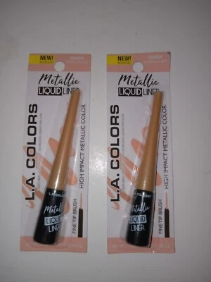 2 LA COLORS METALLIC ROSE GOLD LIQUID EYELINER FINE TIP BRUSH C68904 - Image 1 of 2