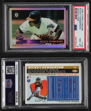 1996 Topps Chrome Refractor Rickey Henderson #159 PSA 8 HOF