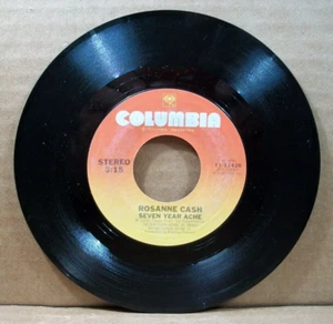 Rosanne Cash - Seven Year Ache/Blue Moon With Heartache (45 RPM, 1981, Columbia) - Picture 1 of 5