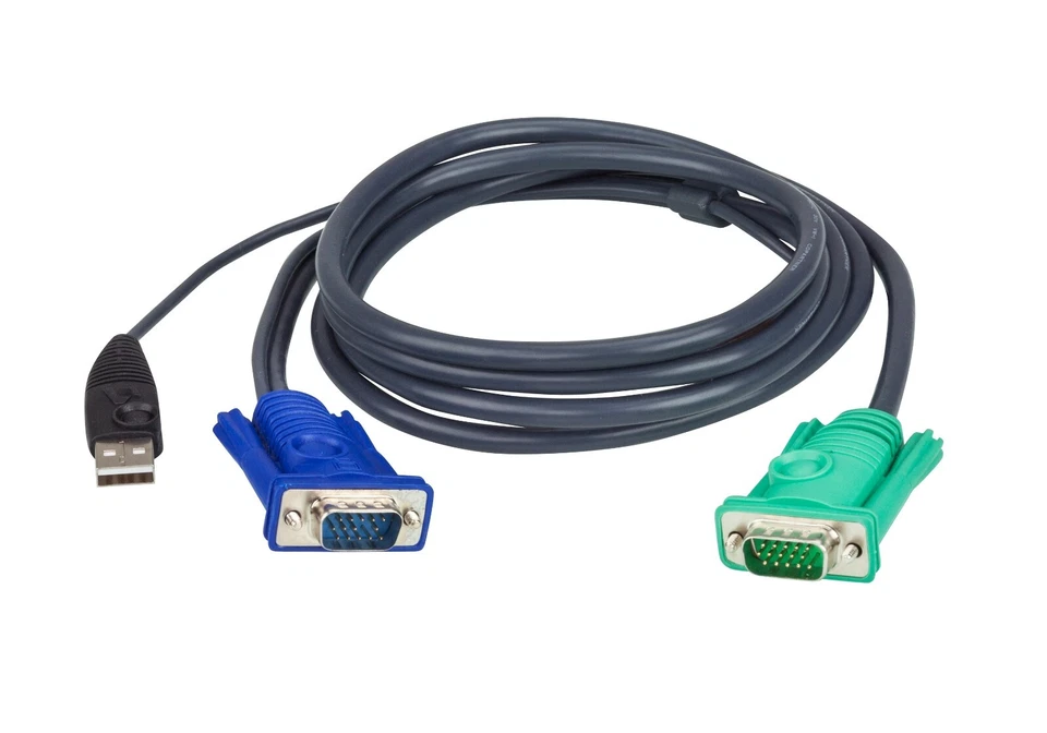 Aten 2L-5205U 15ft (5M) USB VGA KVM Cable with 3 in 1 SPHD *NEW* - Image 1 of 1
