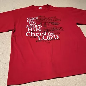 Vtg Christian Religious Tee Shirt Mens XL Y2K Jesus Faith Quote Bible Verse - Picture 1 of 8