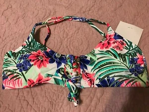 California Sunshine Bikini Striped Padded Push-Up Top M NWT $37 - Picture 1 of 3