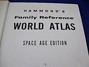 HAMMOND'S FAMILY REFERENCE WORLD ATLAS - SPACE AGE ED. - 256 PAGES - 1963 - Picture 1 of 8