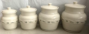 Longaberger 4-teiliges Keramik Kanister Set-Herit Green-USA-Sehr guter Zustand-VERSAND KOSTENLOS! - Bild 1 von 6